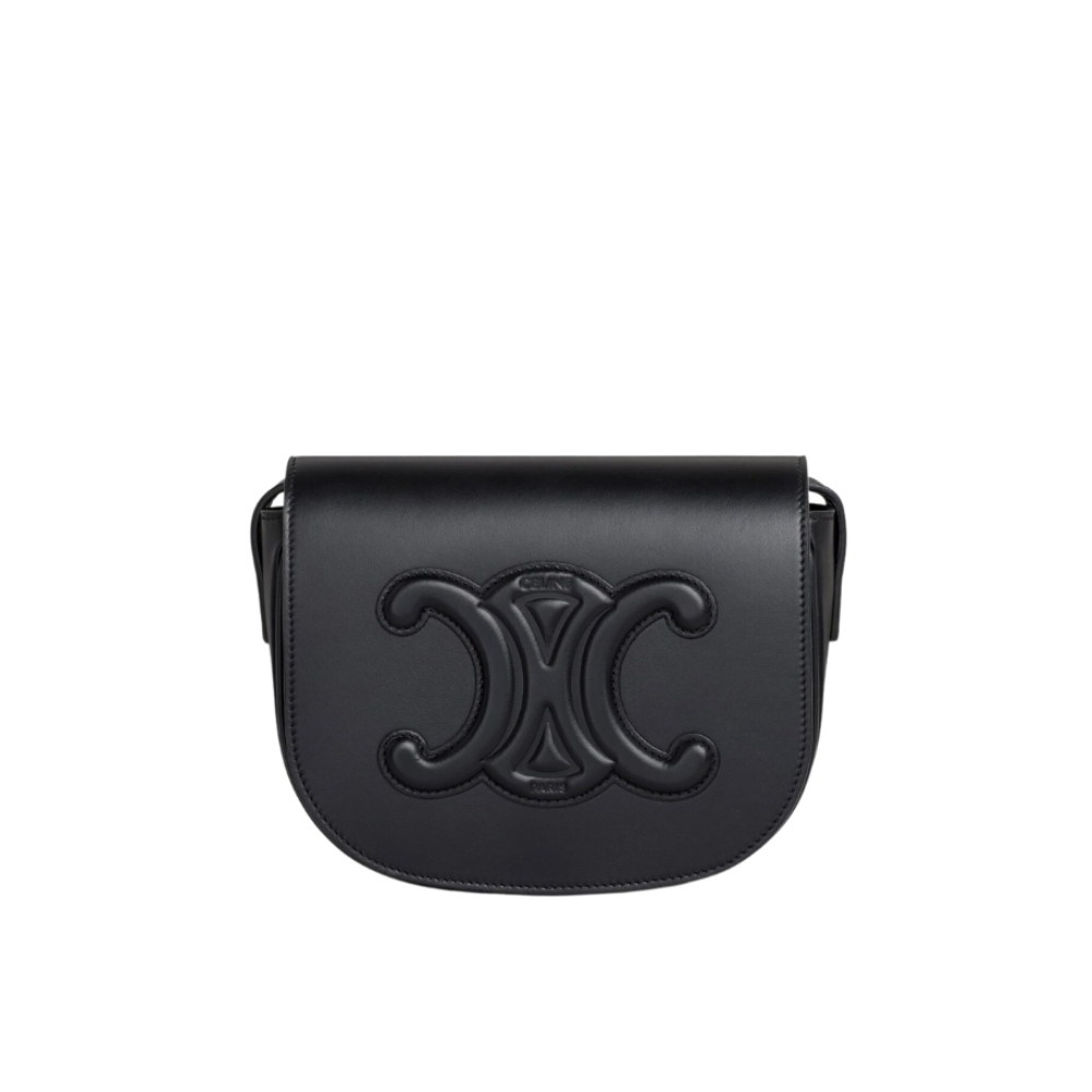 CELINE FOLCO CUIR TRIOMPHE IN SMOOTH BLACK 18CM 198263DU3 38NO