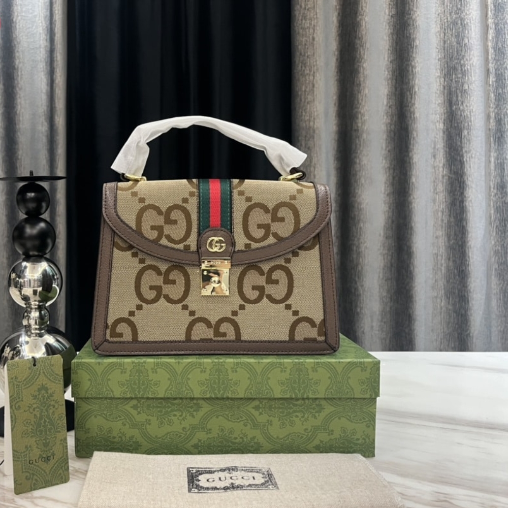 Alternative view of GUCCI OPHIDIA SMALL JUMBO GG BAG CAMEL EBONY 25CM 651055 UKMDG 2570