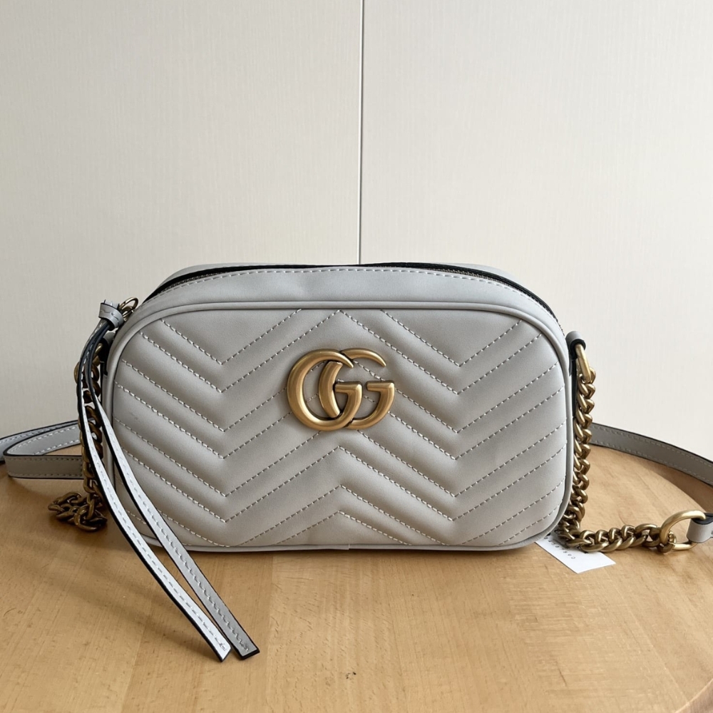 Alternative view of GUCCI GG MARMONT SMALL SHOULDER BAG LIGHT GREY 24CM 447632 AABZB 1712