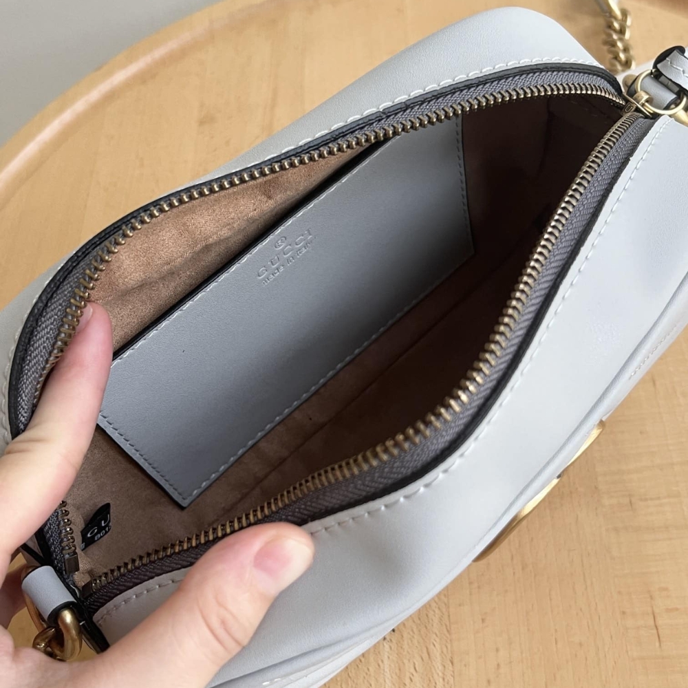 GUCCI GG MARMONT SMALL SHOULDER BAG LIGHT GREY 24CM 447632 AABZB 1712 - Image 8