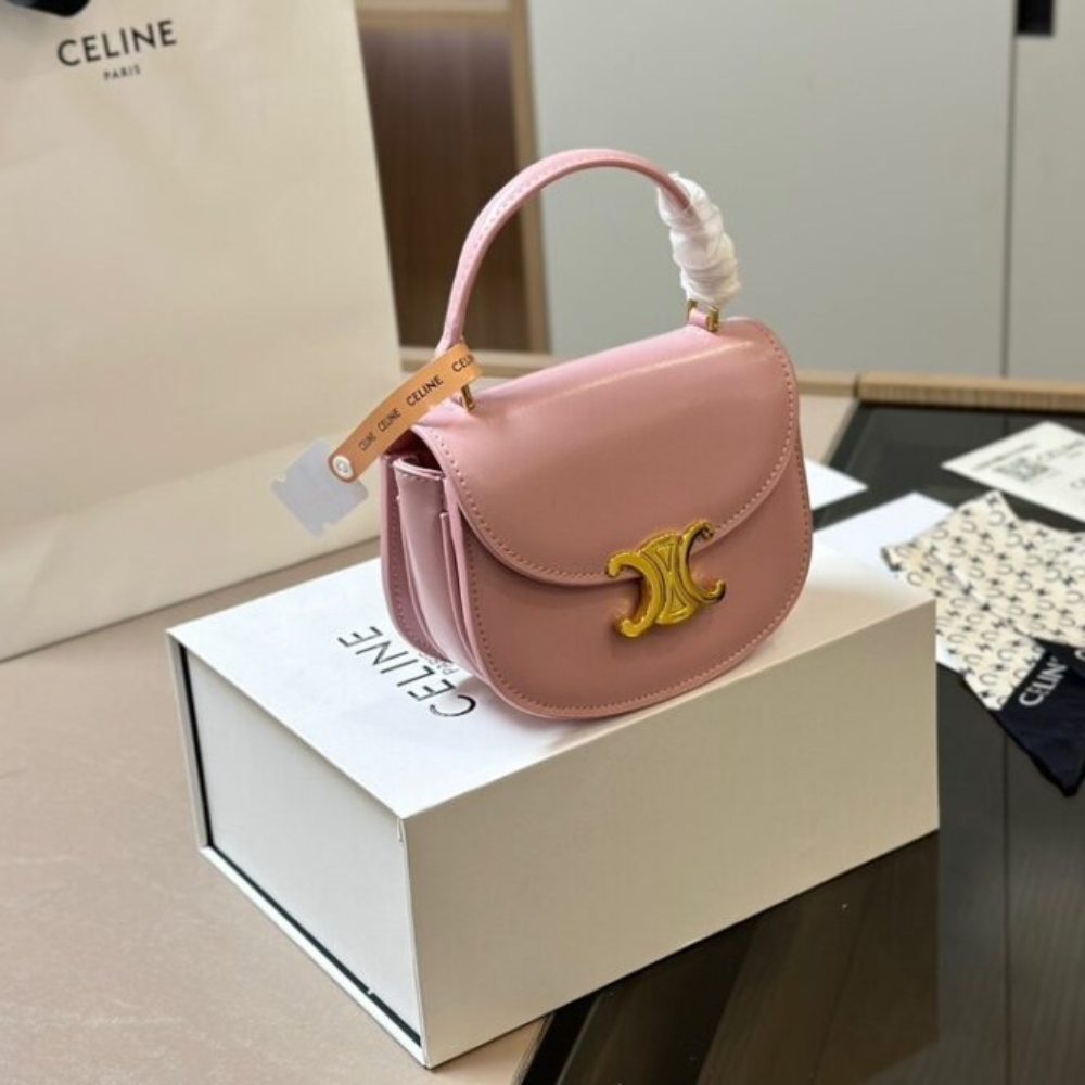 Alternative view of CELINE MINI BESACE CLEA IN SHINY PETAL PINK 15CM 10L063ETZ 25TL