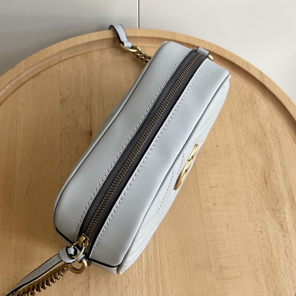 GUCCI GG MARMONT SMALL SHOULDER BAG LIGHT GREY 24CM 447632 AABZB 1712 - Image 5