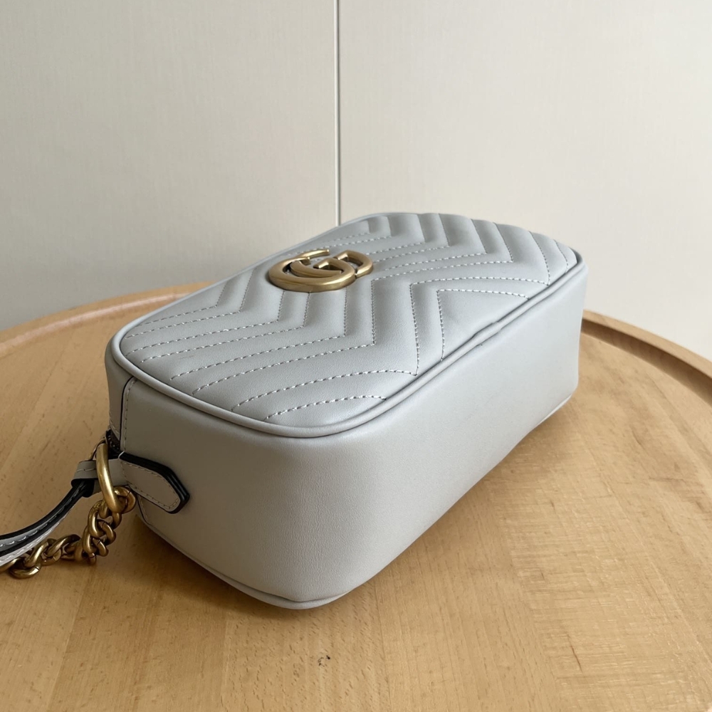 GUCCI GG MARMONT SMALL SHOULDER BAG LIGHT GREY 24CM 447632 AABZB 1712 - Image 4