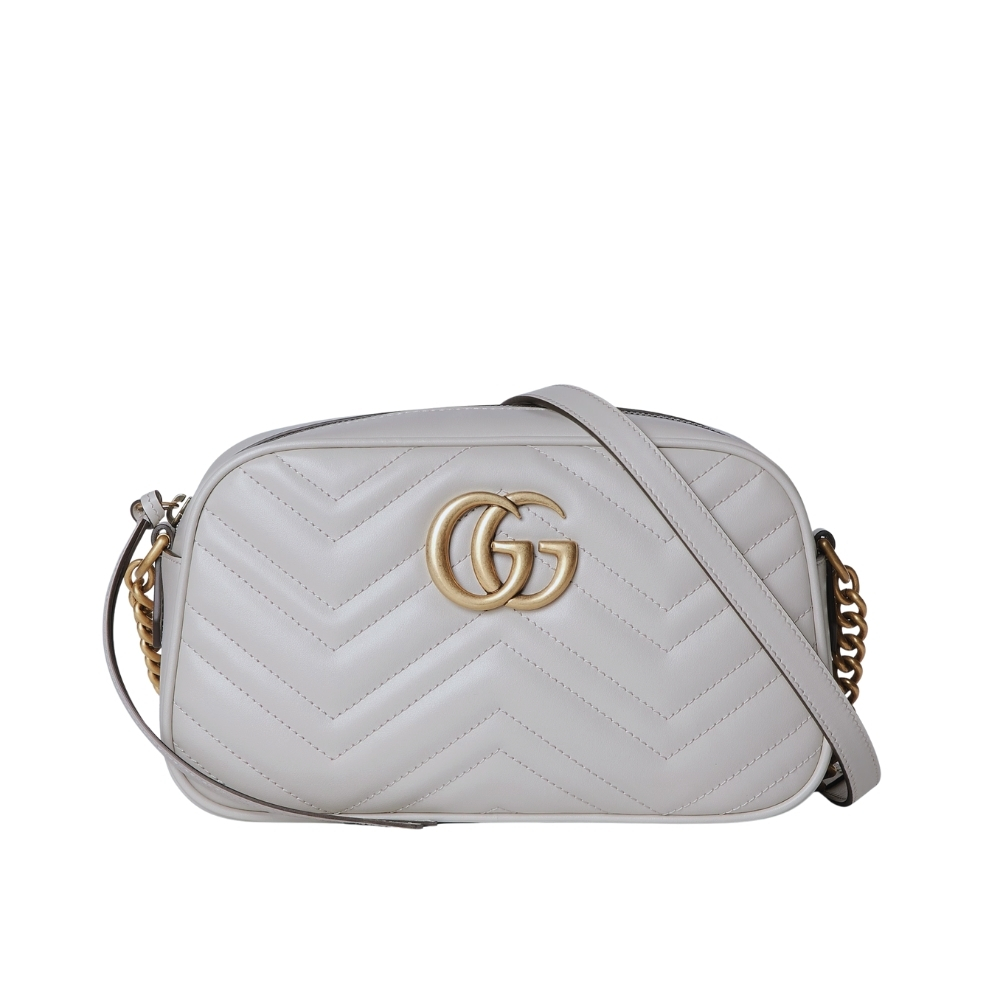 GUCCI GG MARMONT SMALL SHOULDER BAG LIGHT GREY 24CM 447632 AABZB 1712