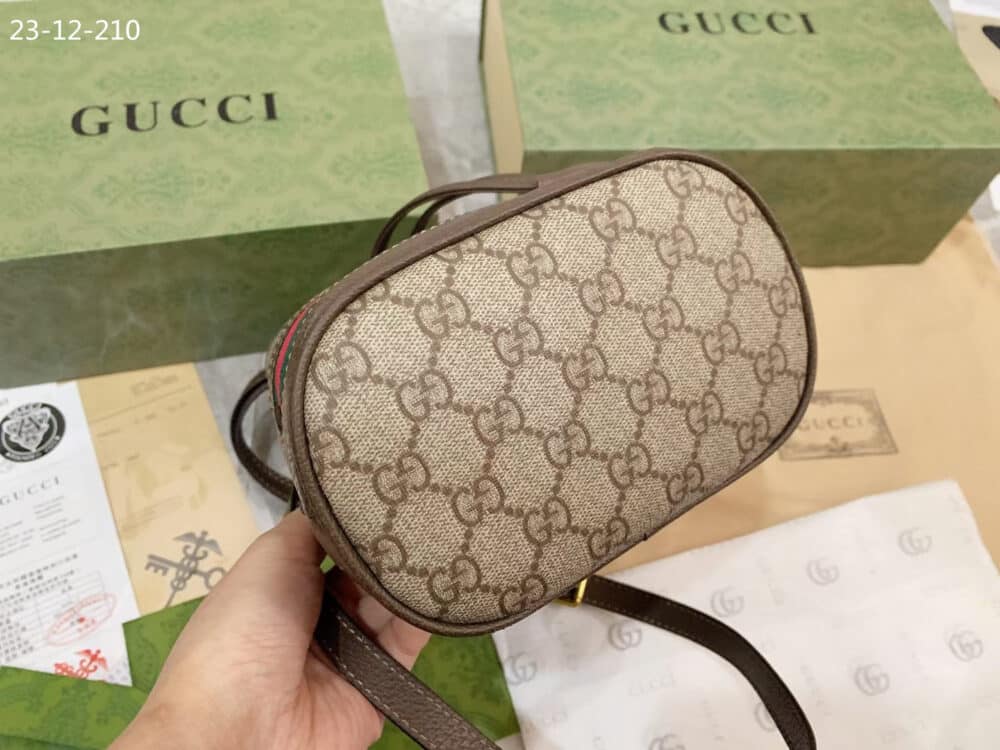 GUCCI OPHIDIA SMALL GG BUCKET BAG BROWN 17CM ‎550621 96I3B 8745 - Image 6