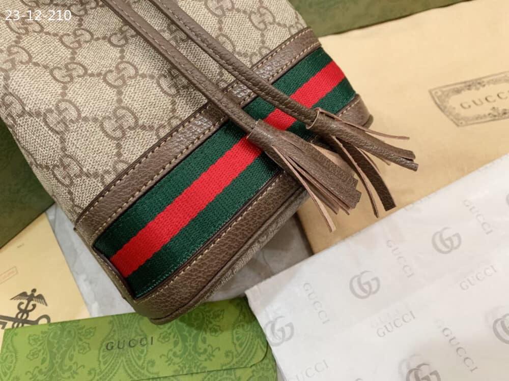 GUCCI OPHIDIA SMALL GG BUCKET BAG BROWN 17CM ‎550621 96I3B 8745 - Image 4