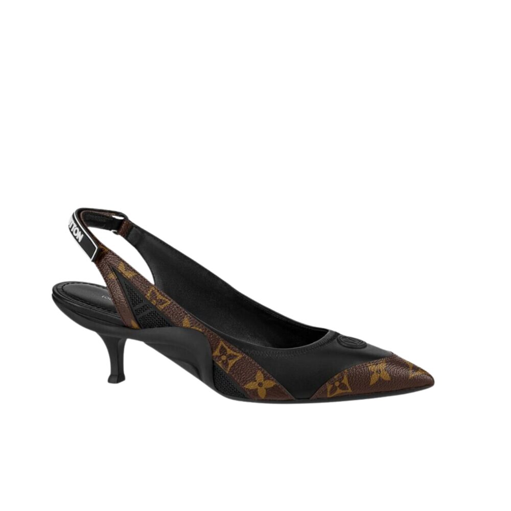 LOUIS VUITTON ARCHLIGHT SLINGBACK PUMP BLACK AND BROWN 1AADGJ