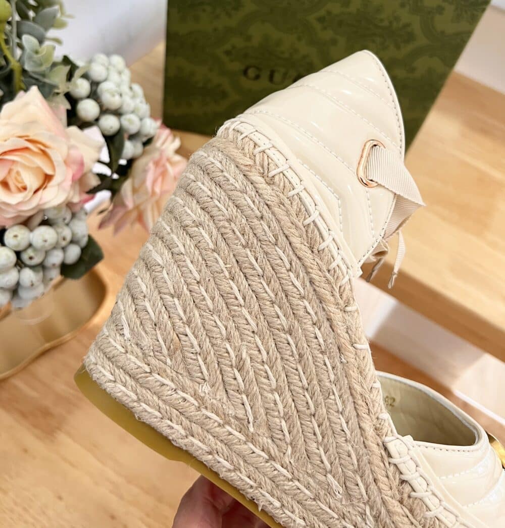GUCCI LEATHER PLATFORM ESPADRILLE WHITE - Image 6