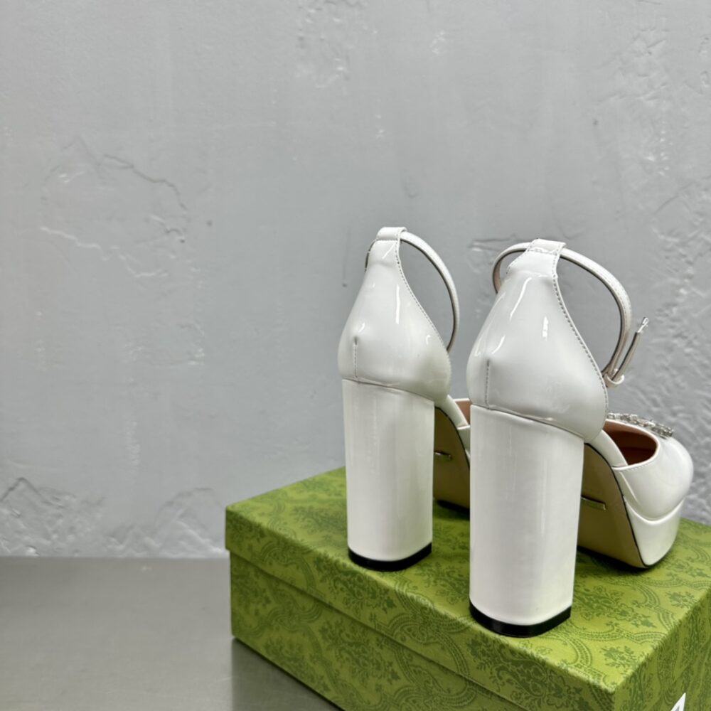 GUCCI WOMEN'S PLATFORM PUMP WITH DOUBLE G WHITE - Image 6