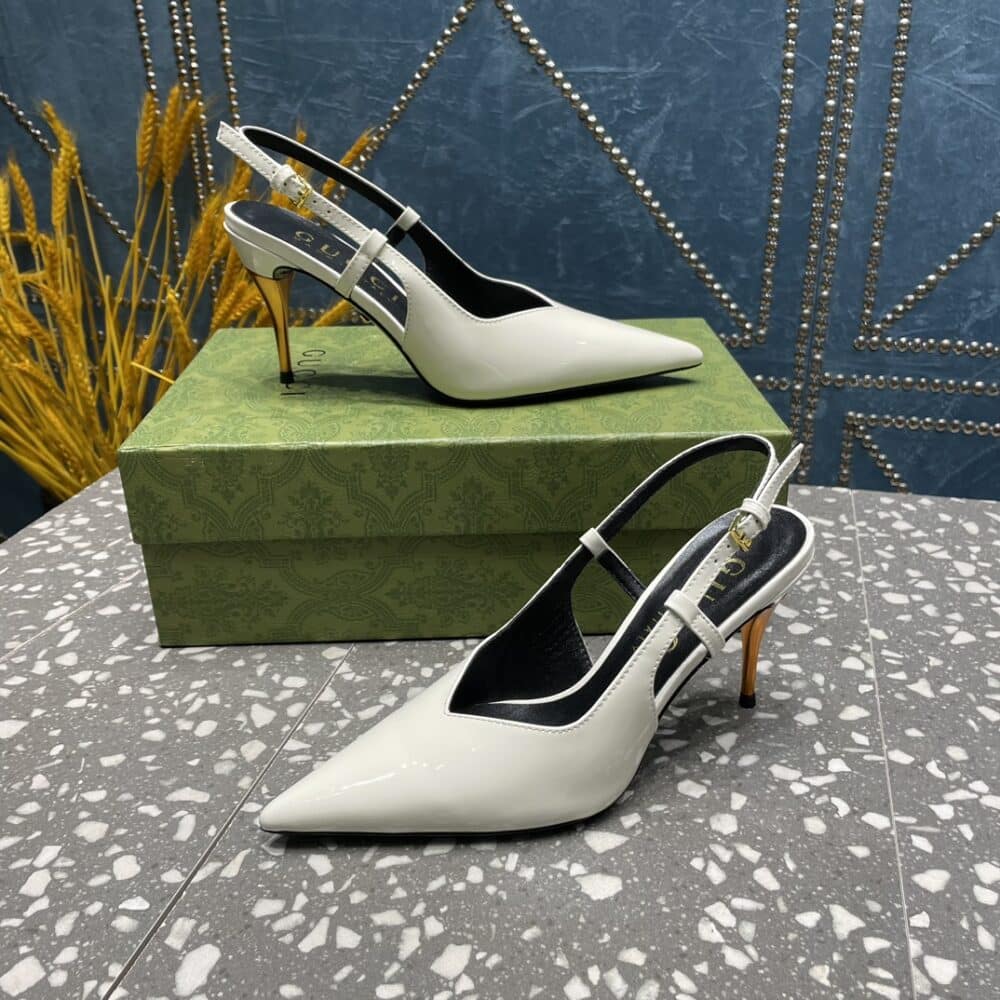 GUCCI WOMEN'S PLATFORM PUMP WHITE - Image 7