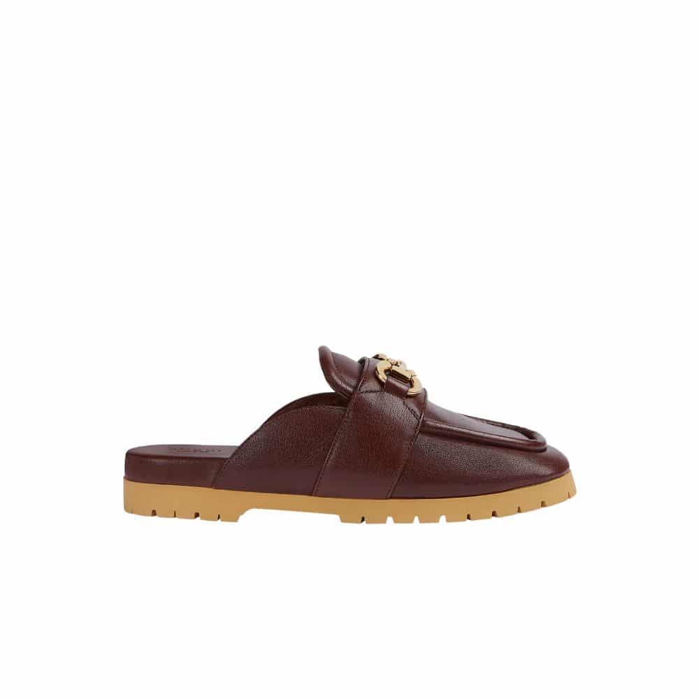GUCCI WOMEN'S MULE WITH HORSEBIT BROWN 771096 AACAI 2208
