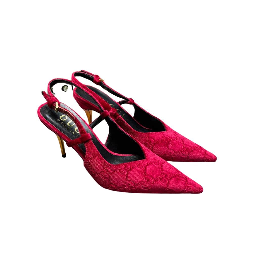 GUCCI WOMEN'S PLATFORM PUMP PINK VELVET
