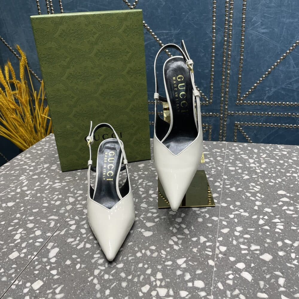 GUCCI WOMEN'S PLATFORM PUMP WHITE - Image 5