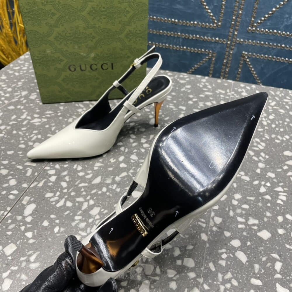 GUCCI WOMEN'S PLATFORM PUMP WHITE - Image 4
