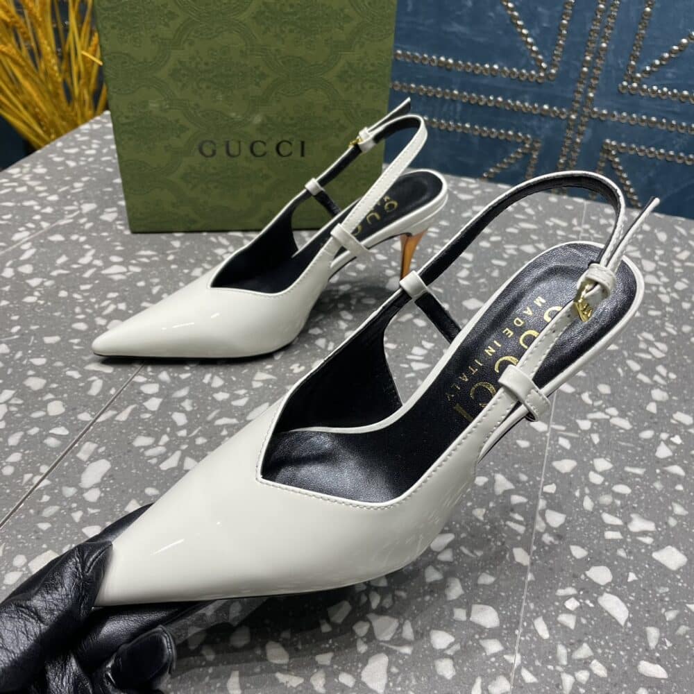GUCCI WOMEN'S PLATFORM PUMP WHITE - Image 3