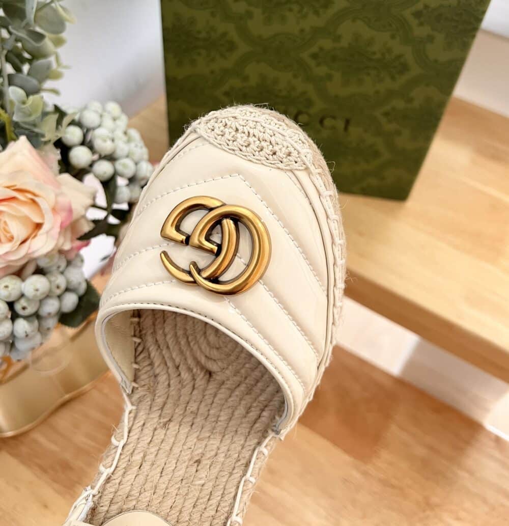 GUCCI LEATHER PLATFORM ESPADRILLE WHITE - Image 7