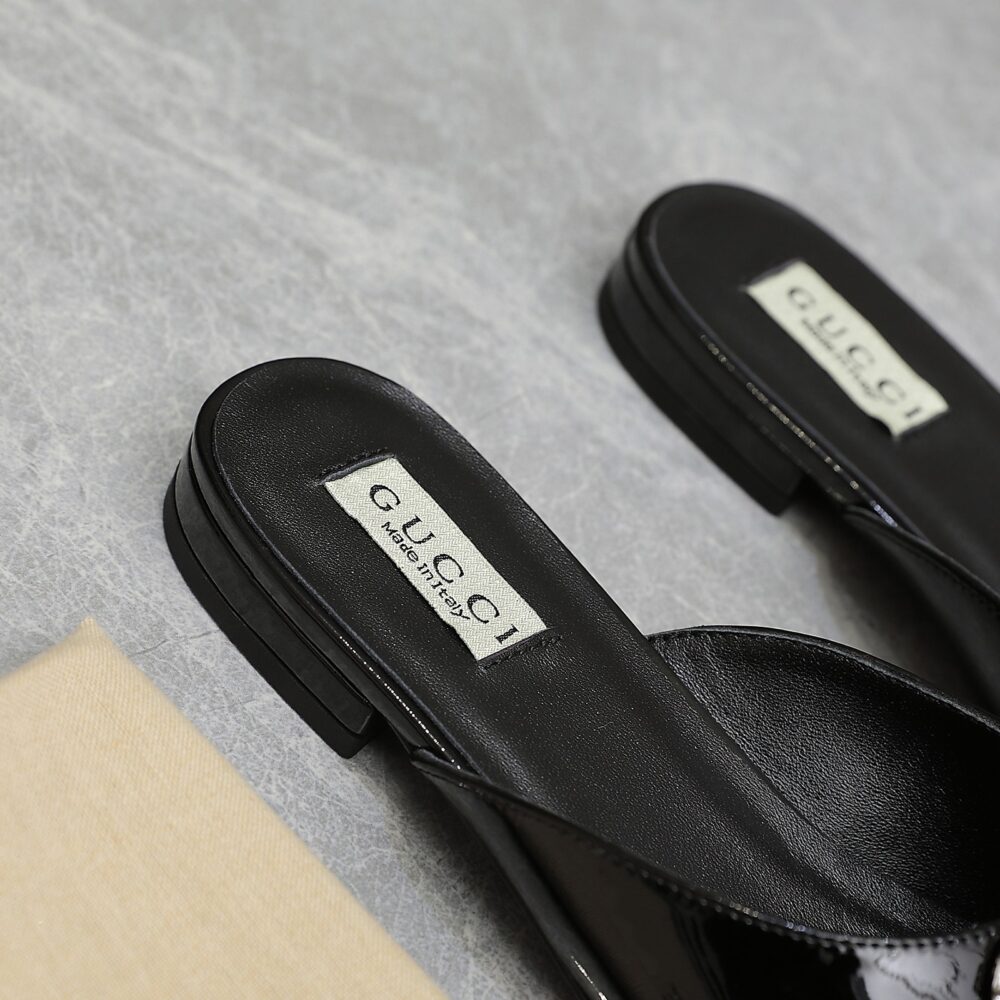 GUCCI GG CRYSTAL SLIPPERS BLACK - Image 7