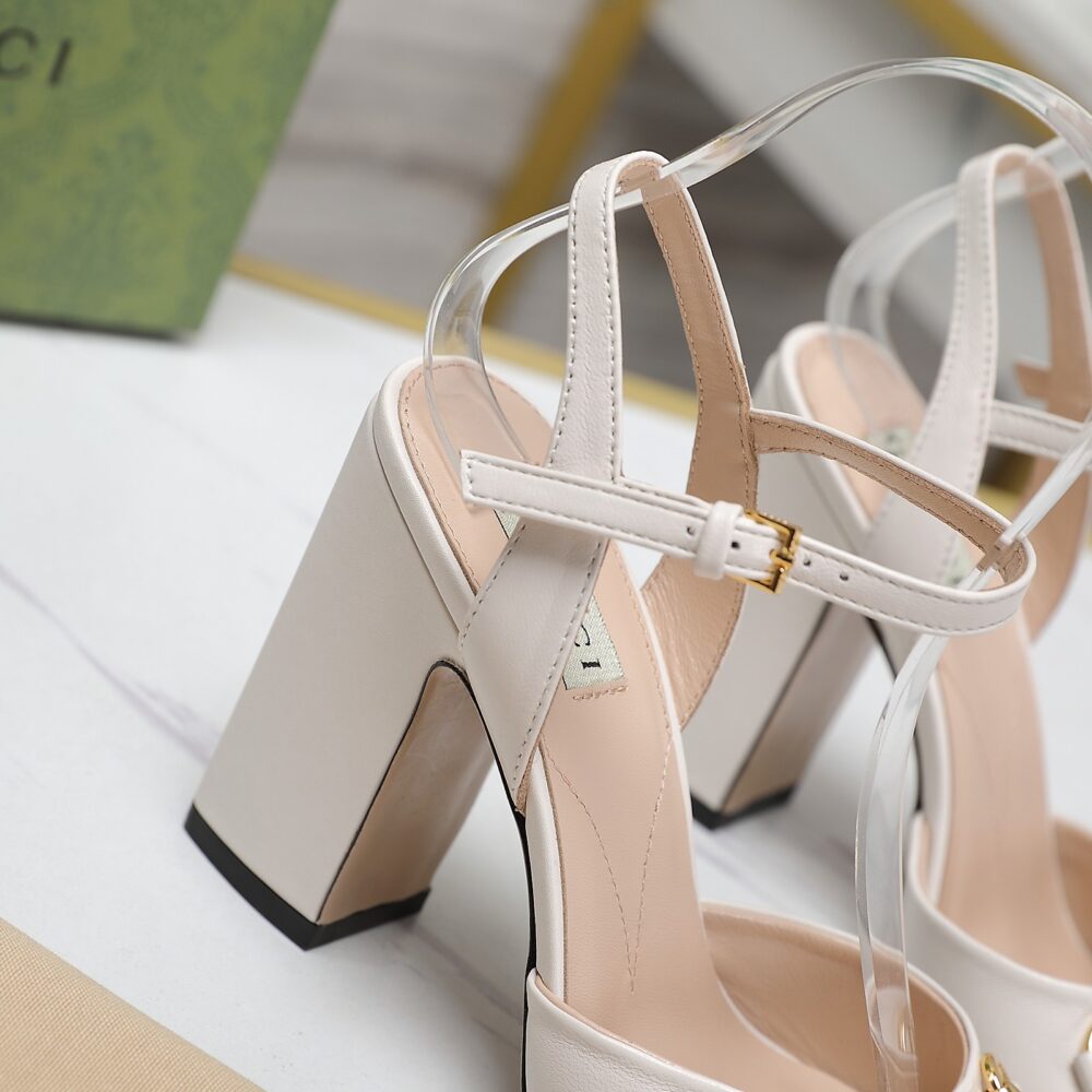 GUCCI WOMEN'S HORSEBIT HIGH HEEL SANDAL WHITE - Image 5