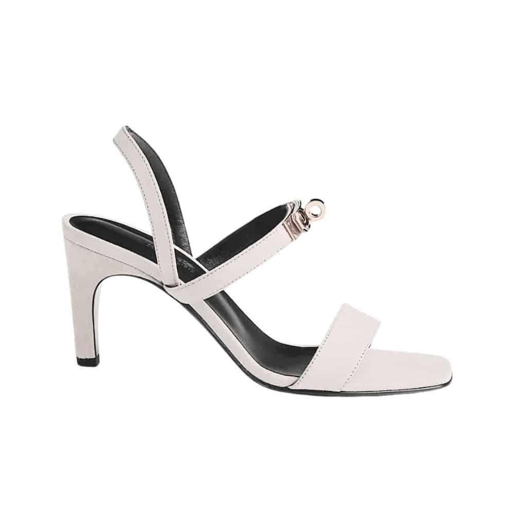 HERMES GLAMOUR 75 SANDAL WHITE