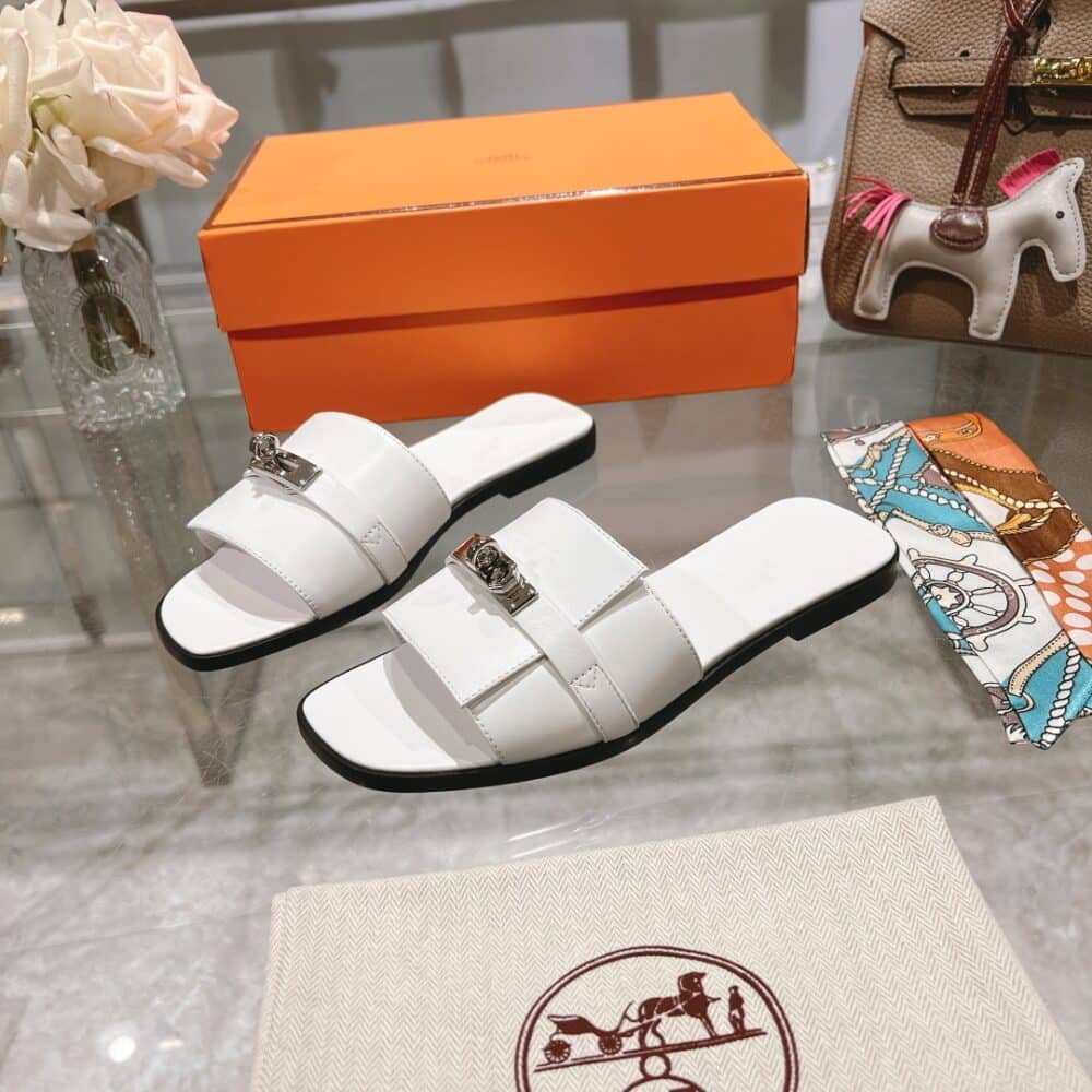 Alternative view of HERMES GIULIA SANDAL WHITE H231056Z 90360