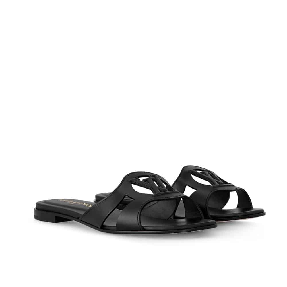 LOUIS VUITTON LV ISOLA FLAT MULE BLACK 1ABP0E