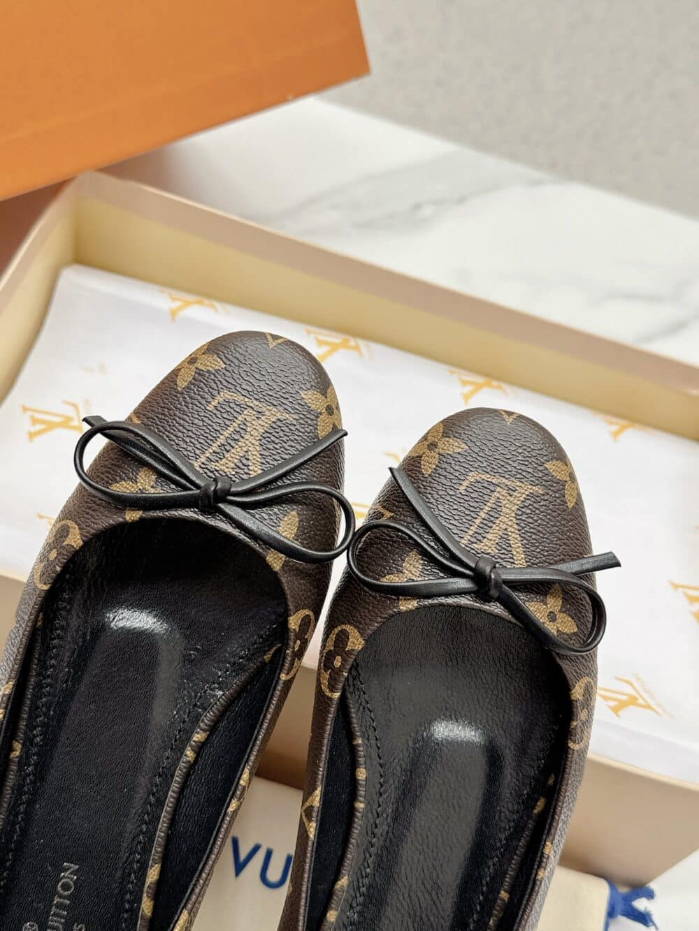 LOUIS VUITTON JOY BALLERINA FLATS MONOGRAM BROWN - Image 6