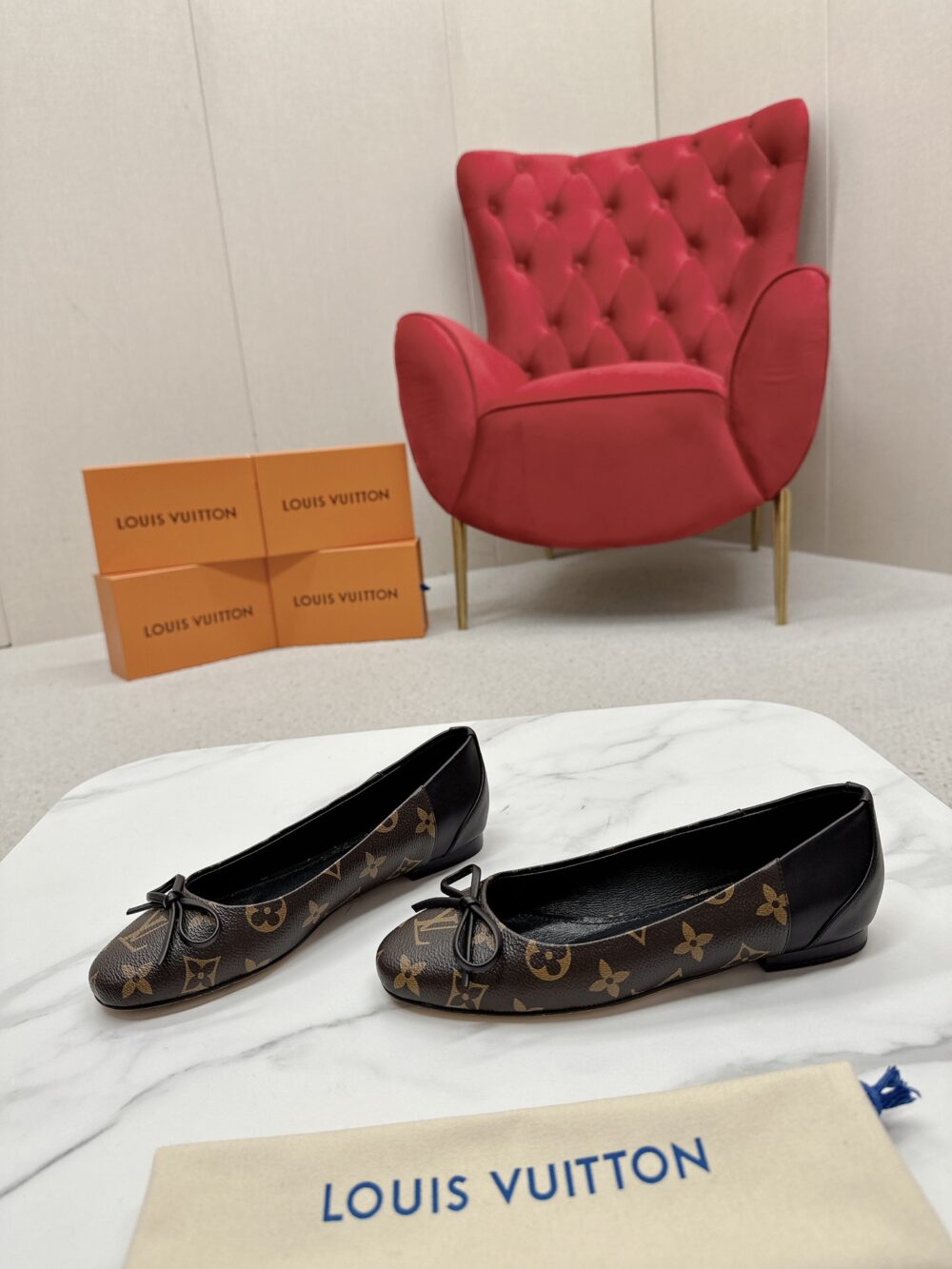 LOUIS VUITTON JOY BALLERINA FLATS MONOGRAM BROWN - Image 3