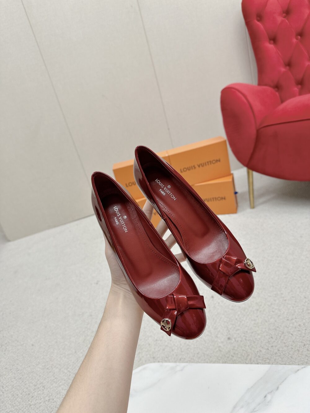 LOUIS VUITTON FIANCEE PUMPS RED - Image 3