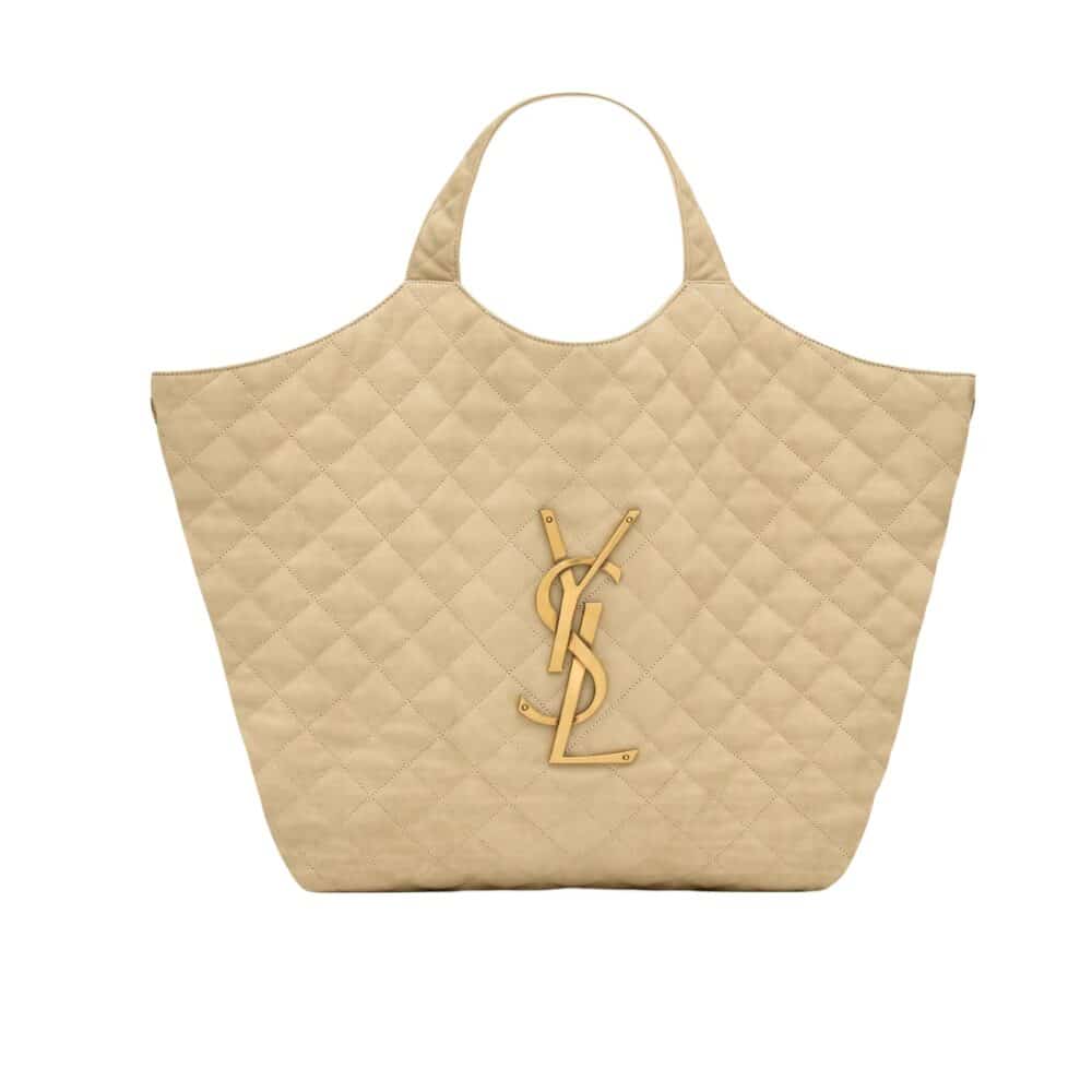 SAINT LAURENT ICARE MAXI SHOPPING BAG IN QUILTED BEIGE 43CM 698651AABR89748