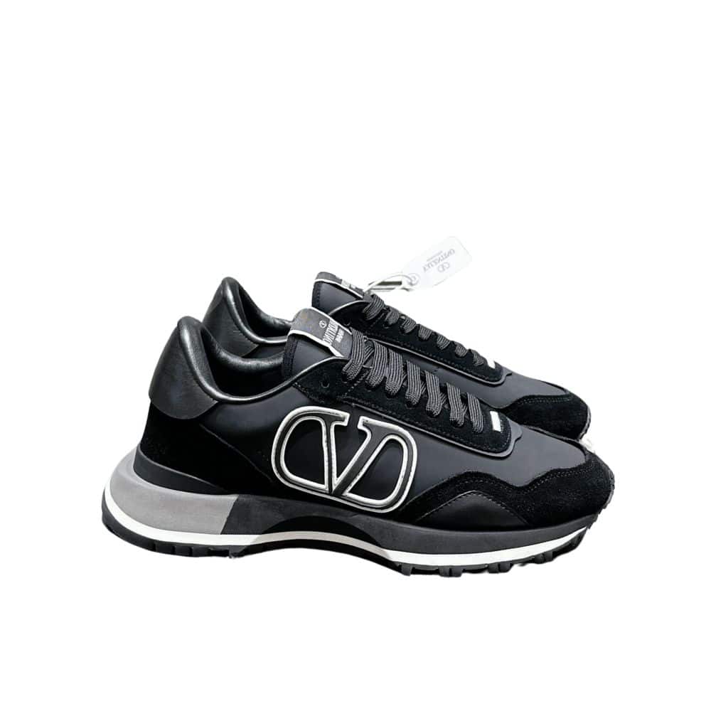 VALENTINO LACE AND MESH LACERUNNER TRAINER BLACK