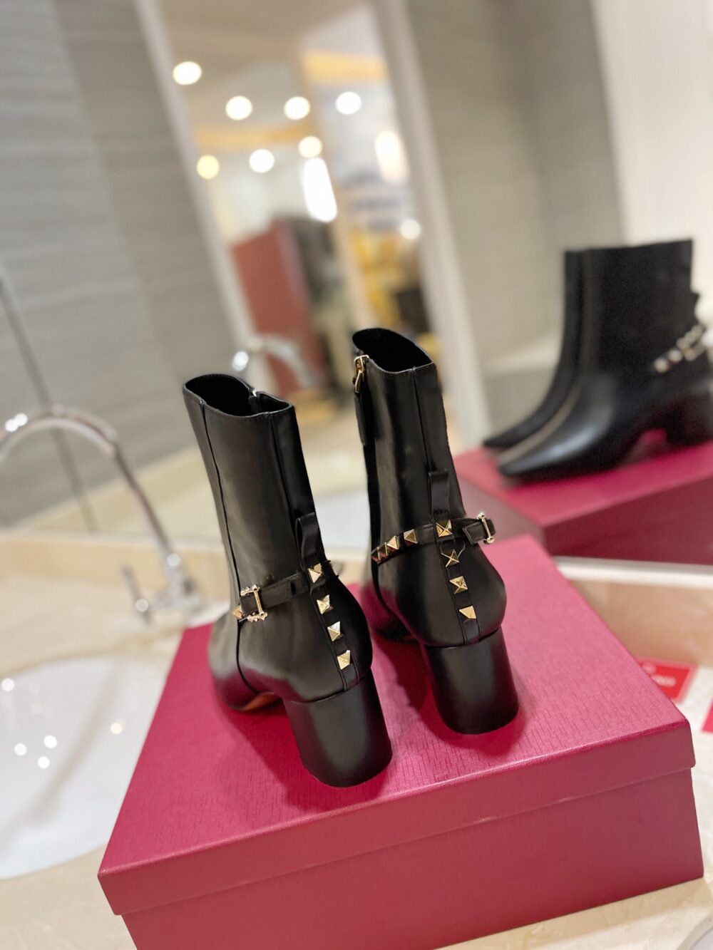 Alternative view of VALENTINO GARAVANI ROCKSTUD NAPPA ANKLE BOOT BLACK 1W2S0FH5NAP 0NO