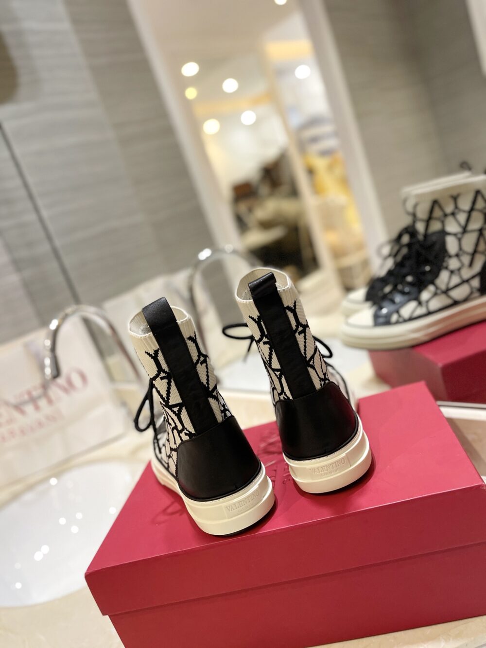 Alternative view of VALENTINO GARAVANI TOILE ICONOGRAPHE SOCKS SNEAKER WHITE