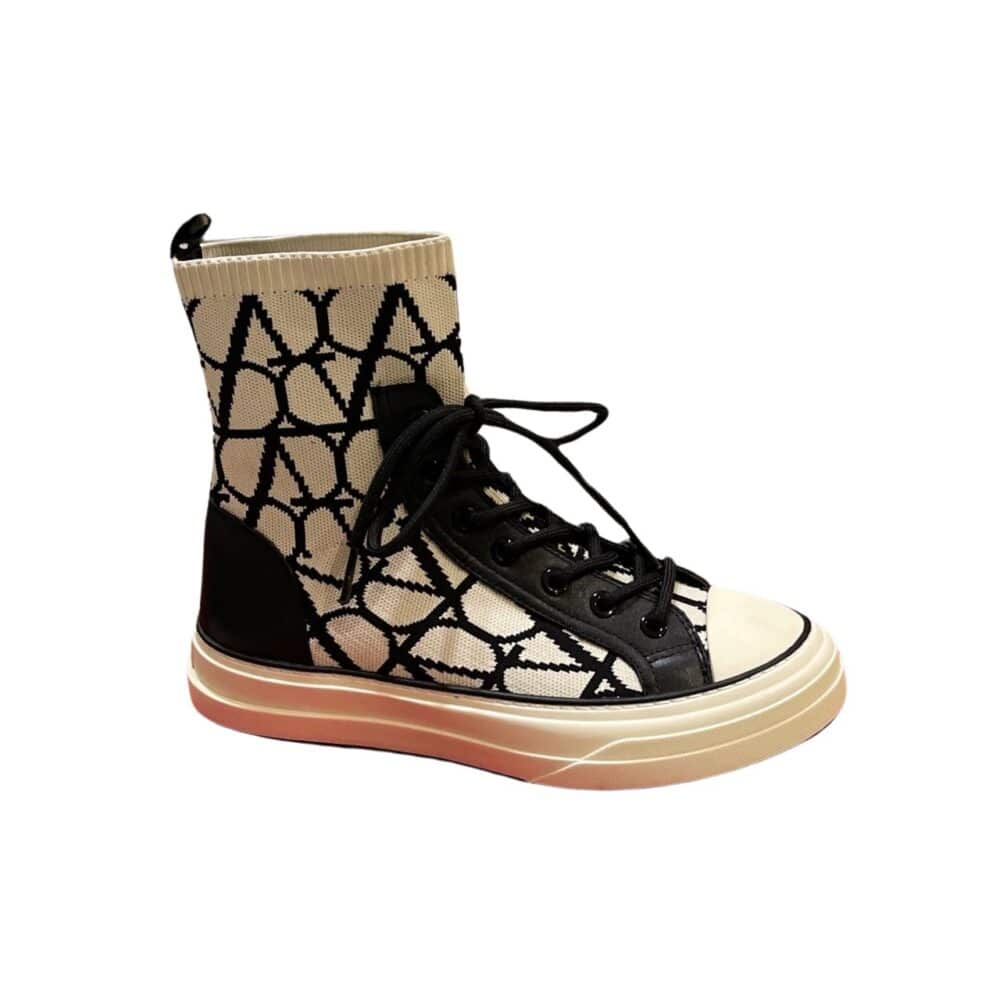 VALENTINO GARAVANI TOILE ICONOGRAPHE SOCKS SNEAKER WHITE