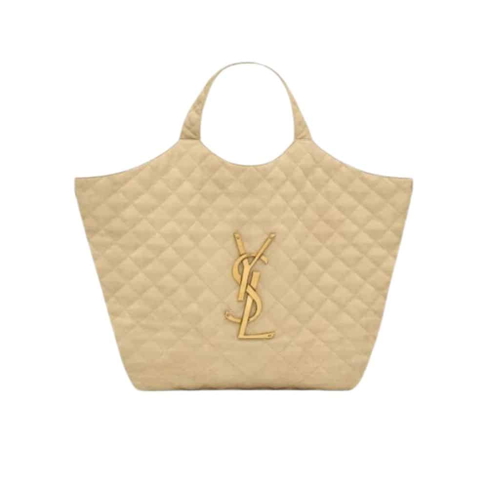 SAINT LAURENT ICARE MAXI SHOPPING BAG IN QUILTED BEIGE 43CM 698651AABR89748