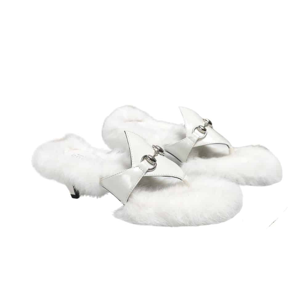 GUCCI WOMEN'S THONG SANDAL WITH HORSEBIT WHITE