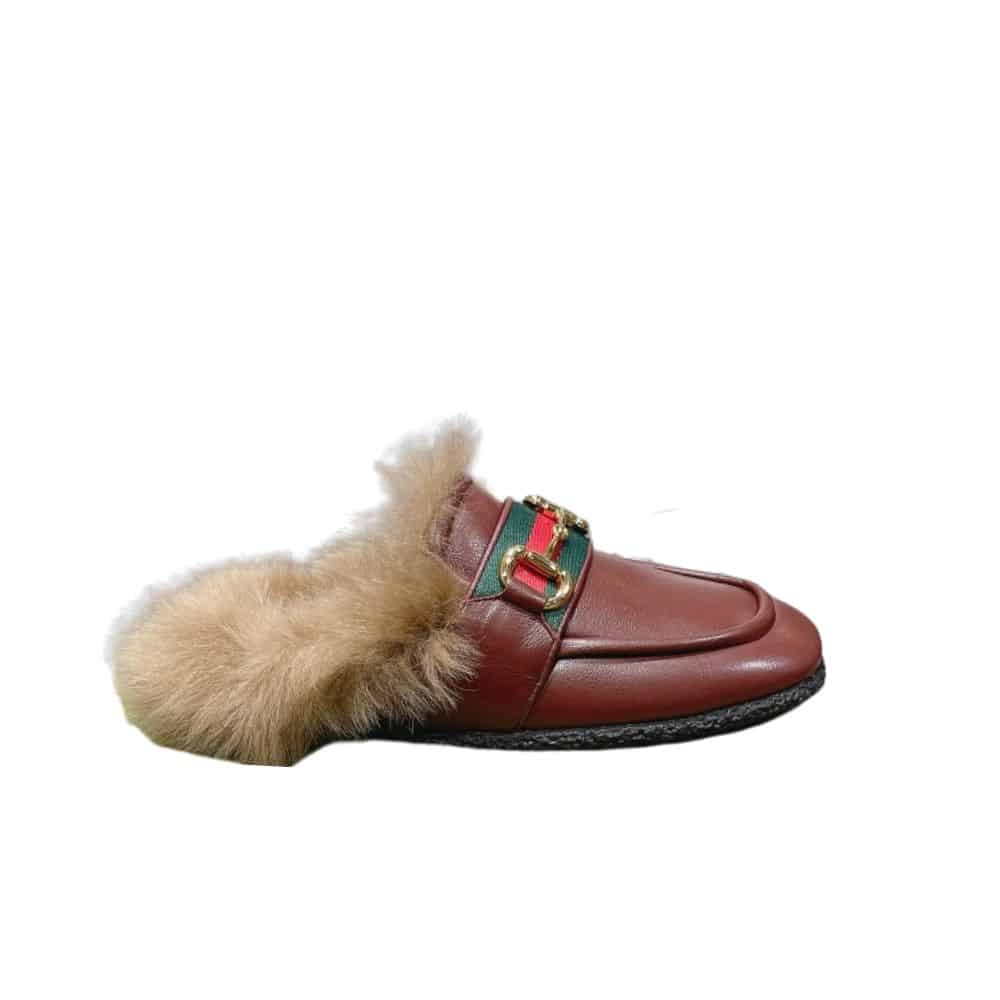 GUCCI MEN'S SLIPPER WITH HORSEBIT BROWN