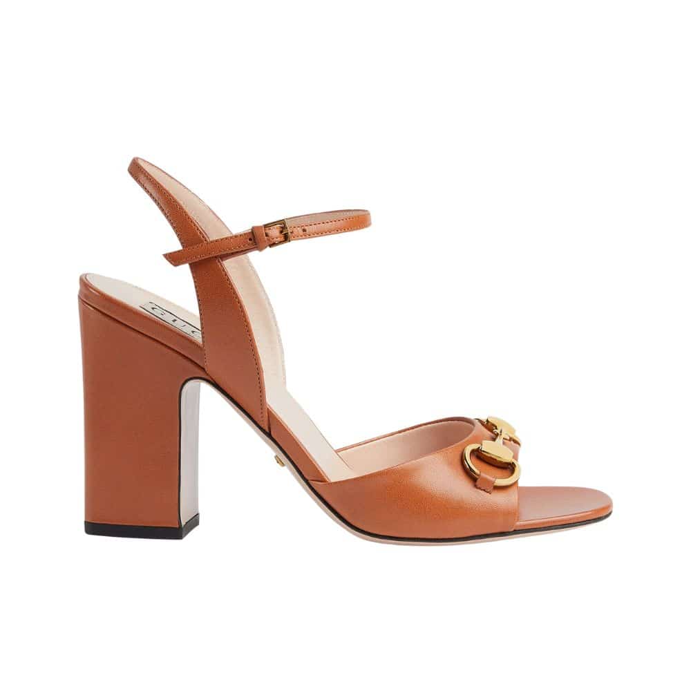 GUCCI WOMEN'S HORSEBIT HIGH HEEL SANDAL BROWN 771600 C9D00 2176