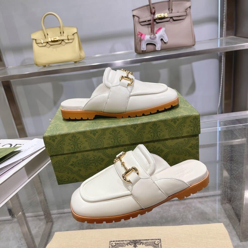 GUCCI WOMEN'S MULE WITH HORSEBIT WHITE 771096 AACAI 9522 - Image 3