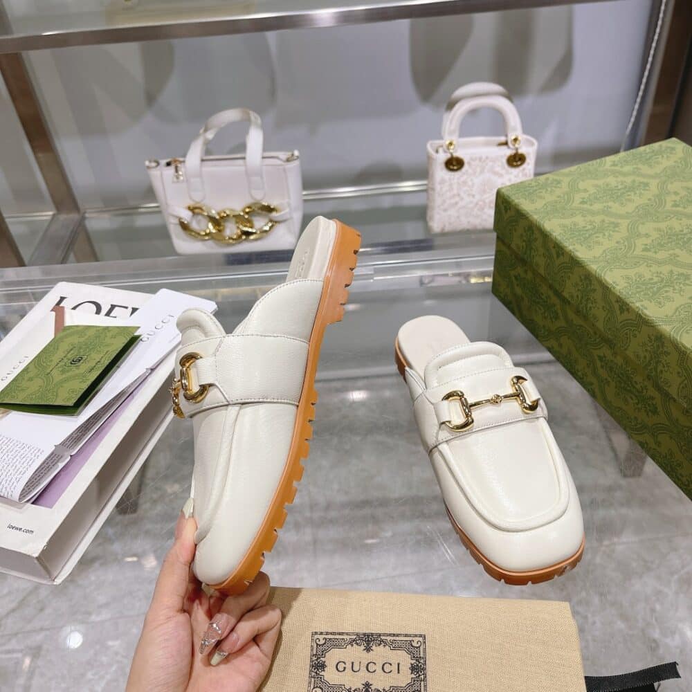 GUCCI WOMEN'S MULE WITH HORSEBIT WHITE 771096 AACAI 9522 - Image 5