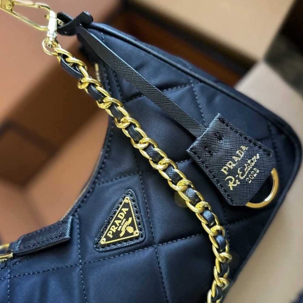 PRADA RE EDITION 1995 CHAÎNE RE NYLON MINI BAG BLACK 22CM 1BC204 2AOS F0002 V QOO - Image 9