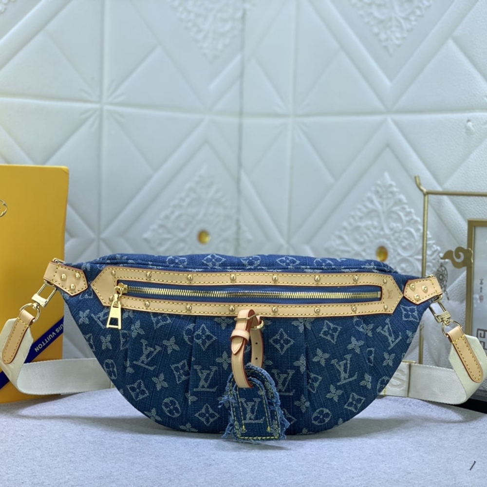 Alternative view of LOUIS VUITTON BUMBAG HIGH RISE DENIM BLUE 38CM M46837