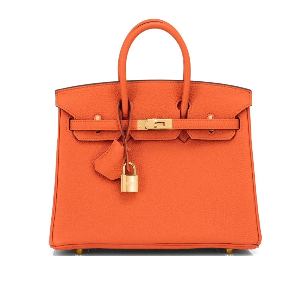 HERMES BIRKIN 35 TOGO LEATHER GOLD HARDWARE ORANGE 35CM