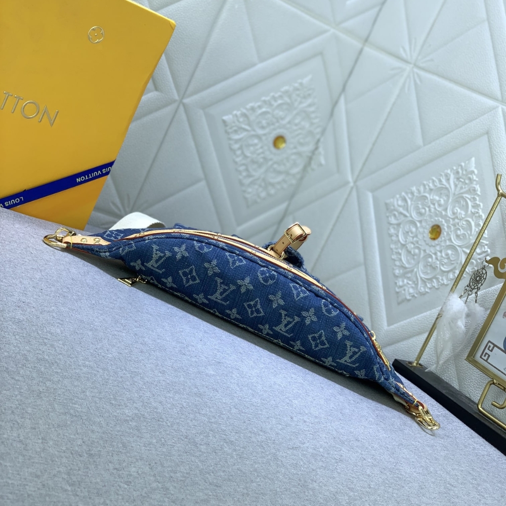 LOUIS VUITTON BUMBAG HIGH RISE DENIM BLUE 38CM M46837 - Image 5