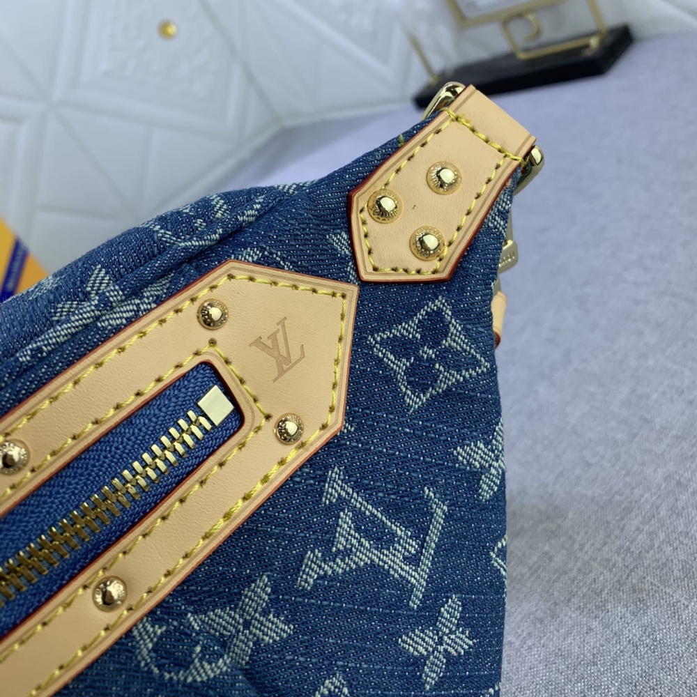 LOUIS VUITTON BUMBAG HIGH RISE DENIM BLUE 38CM M46837 - Image 10