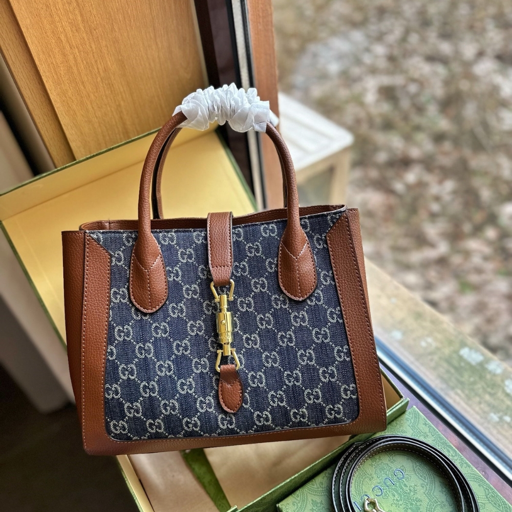 Alternative view of GUCCI JACKIE 1961 ORIGINAL GG DARK DENIM BLUE 30CM 649016 2KQGG 8375
