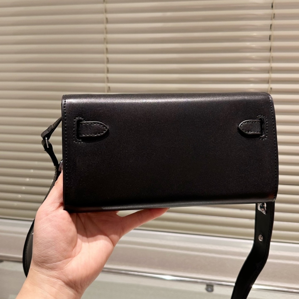 HERMES KELLY CLASSIQUE TO GO WALLET BLACK SILVER HARDWARE 19CM H080253CK89 - Image 3