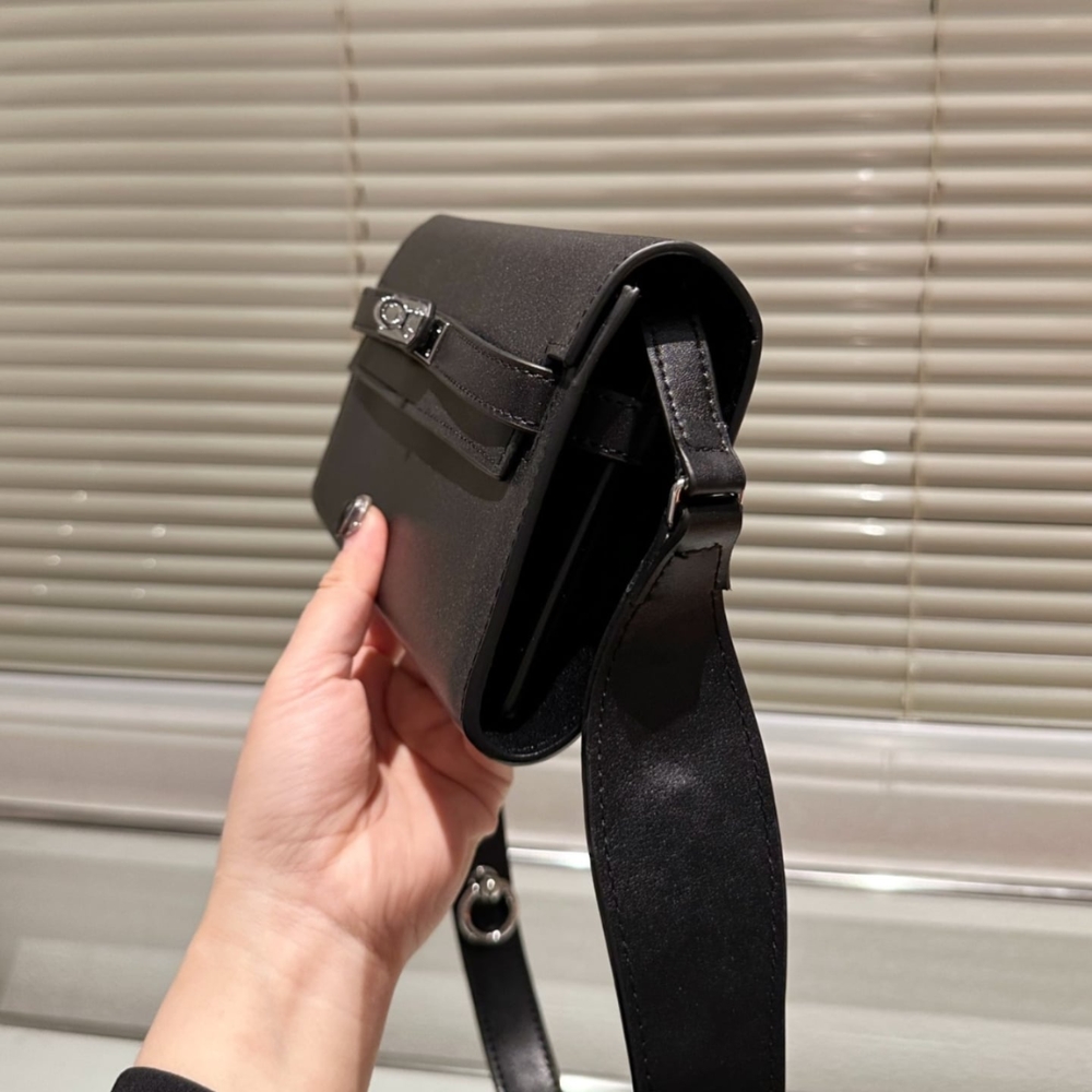 HERMES KELLY CLASSIQUE TO GO WALLET BLACK SILVER HARDWARE 19CM H080253CK89 - Image 4