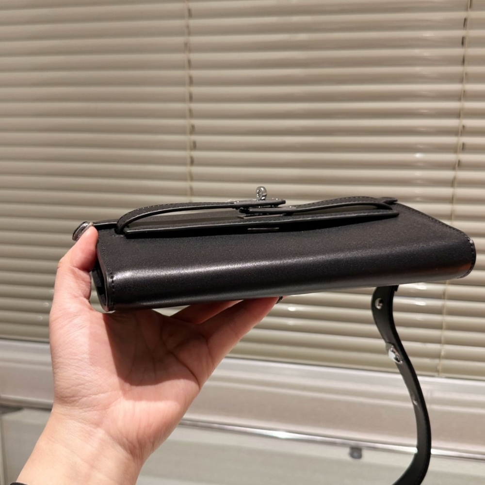 HERMES KELLY CLASSIQUE TO GO WALLET BLACK SILVER HARDWARE 19CM H080253CK89 - Image 6