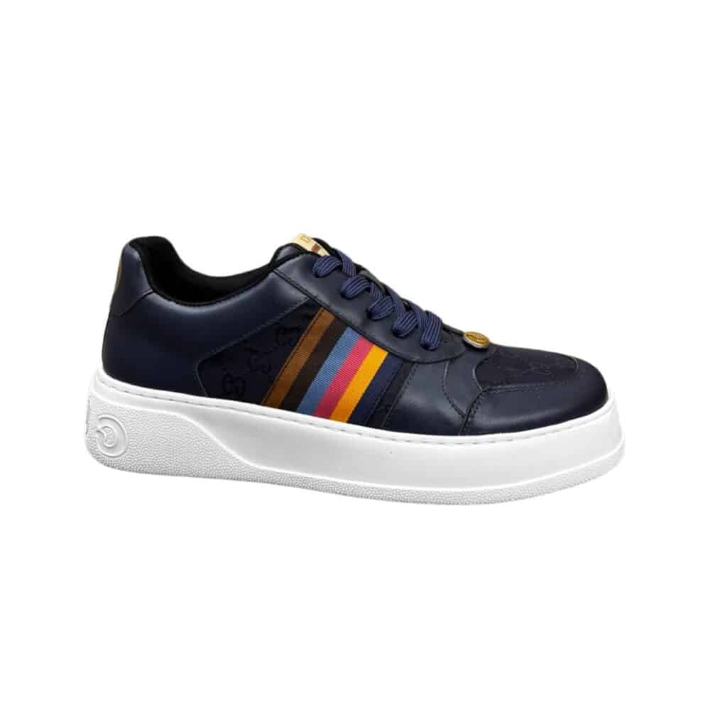 GUCCI SNEAKER MULTICOLOR SIDE BANDS NAVY BLUE