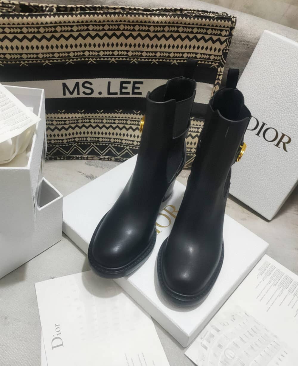 Alternative view of DIOR 30 MONTAIGNE HEELED ANKLE BOOT BLACK SUPPLE CALFSKIN KCI950VSO S900